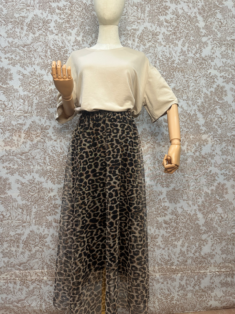 Falda tul leopardo