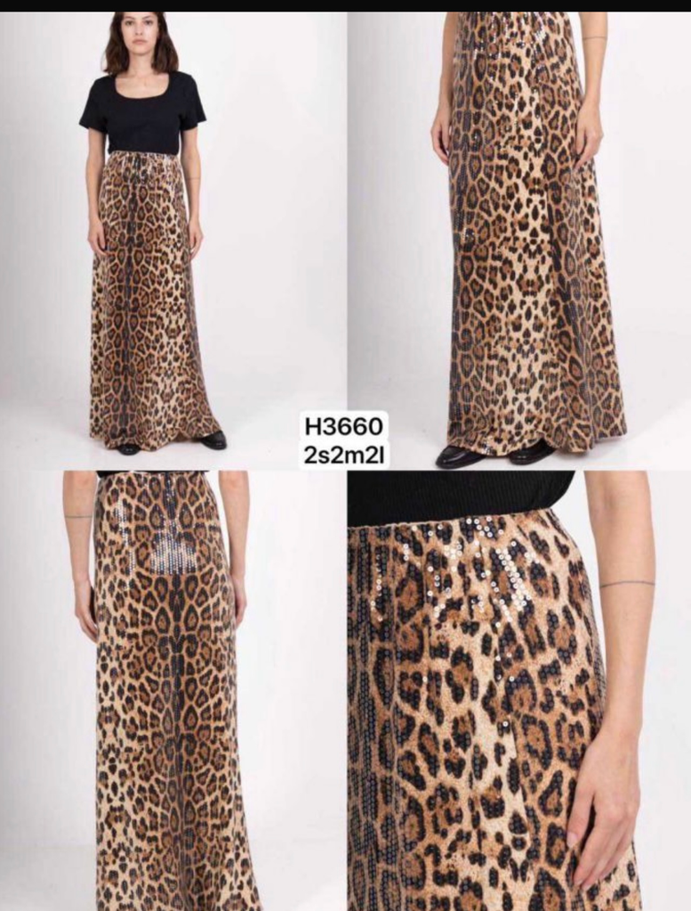 Falda leopardo lentejuelas