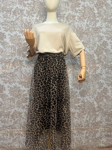 Falda tul leopardo