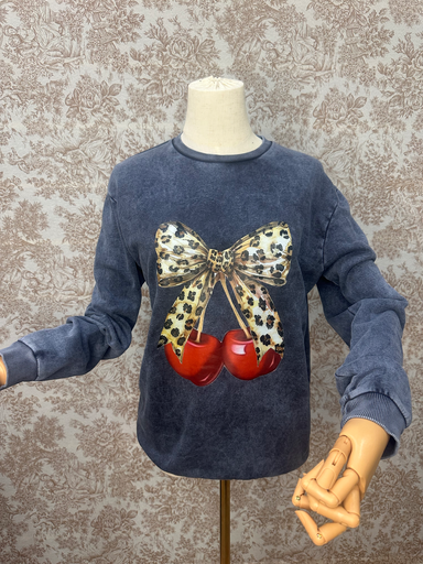 Sudadera cereza leopardo