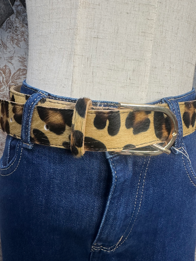 Cinturón piel de potro leopardo